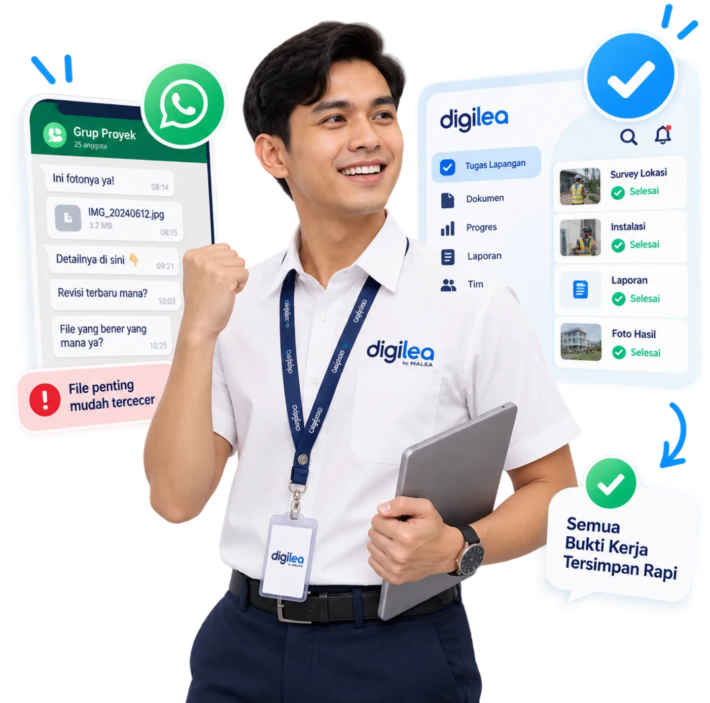Developer digilea membangun aplikasi untuk tim lapangan